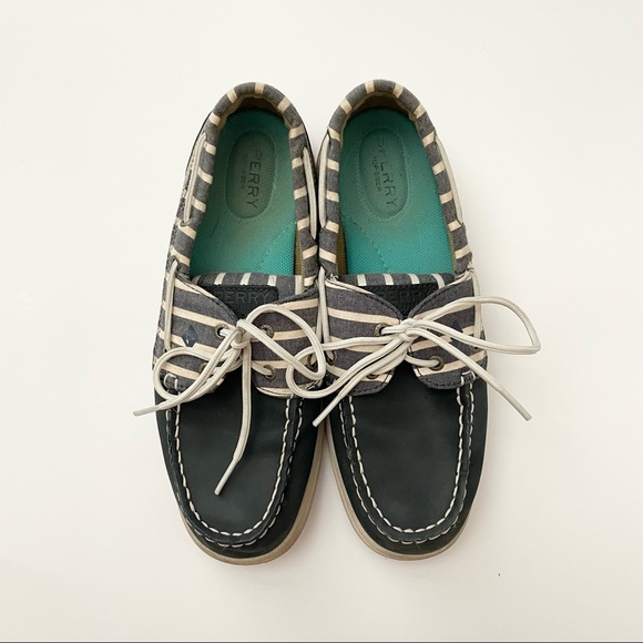 Sperry Top-Sider Blue and White Boat Shoes - Picture 2 of 4